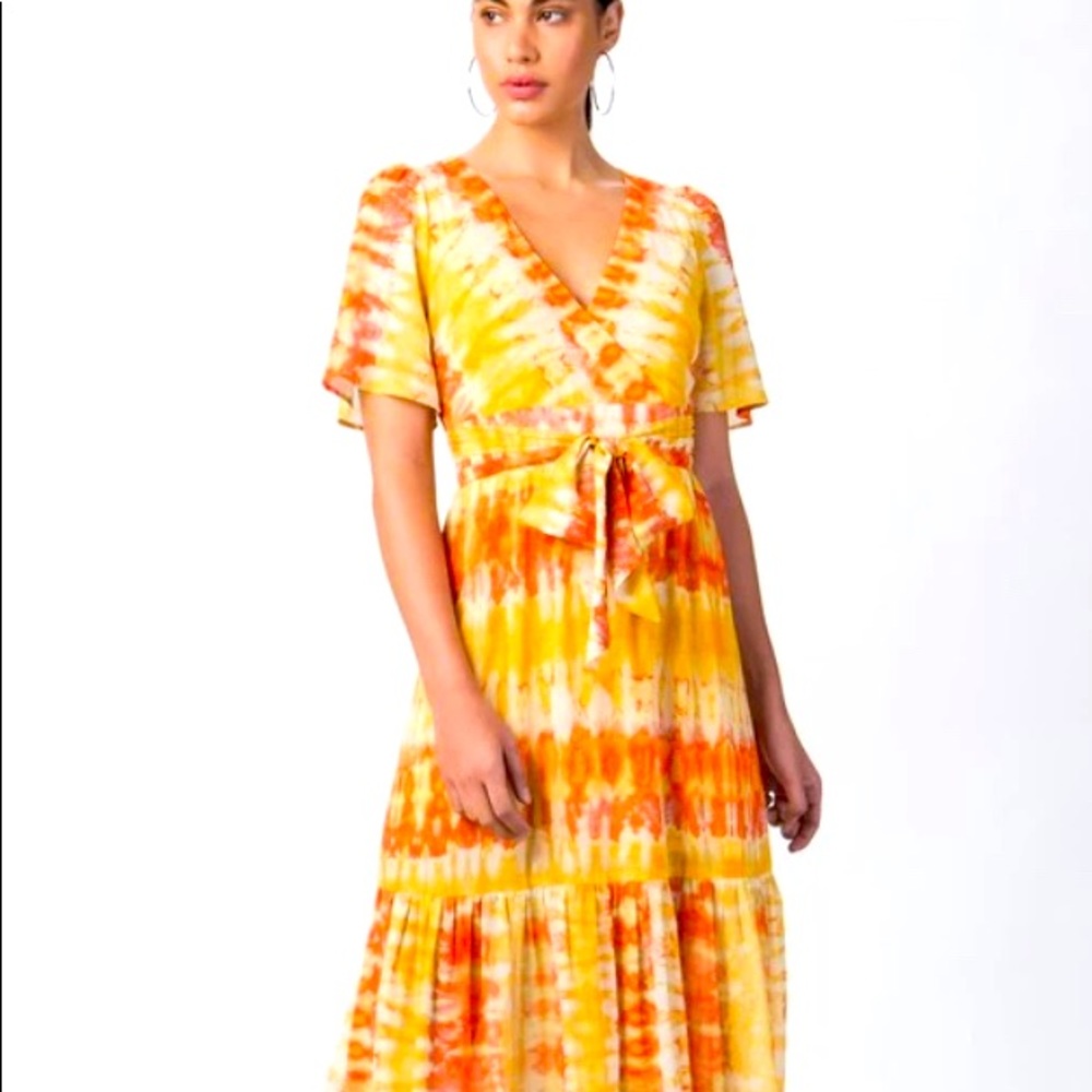 Orange Tiered Maxi Dress